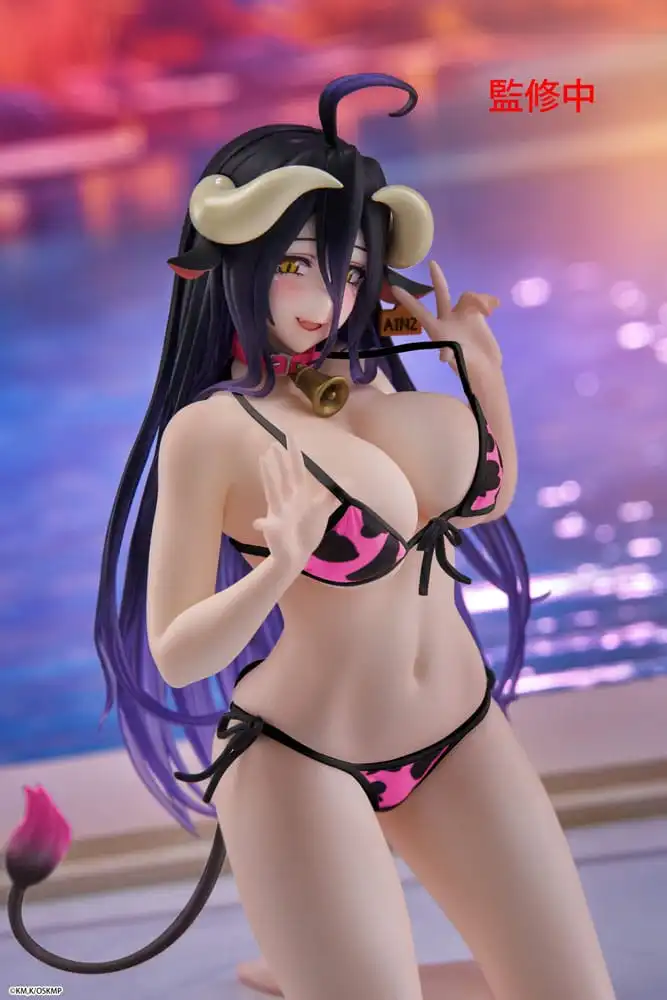 Overlord PVC Statue Desktop Cute Figure Albedo Cow-Print Swimsuit Ver. Renewal 13 cm